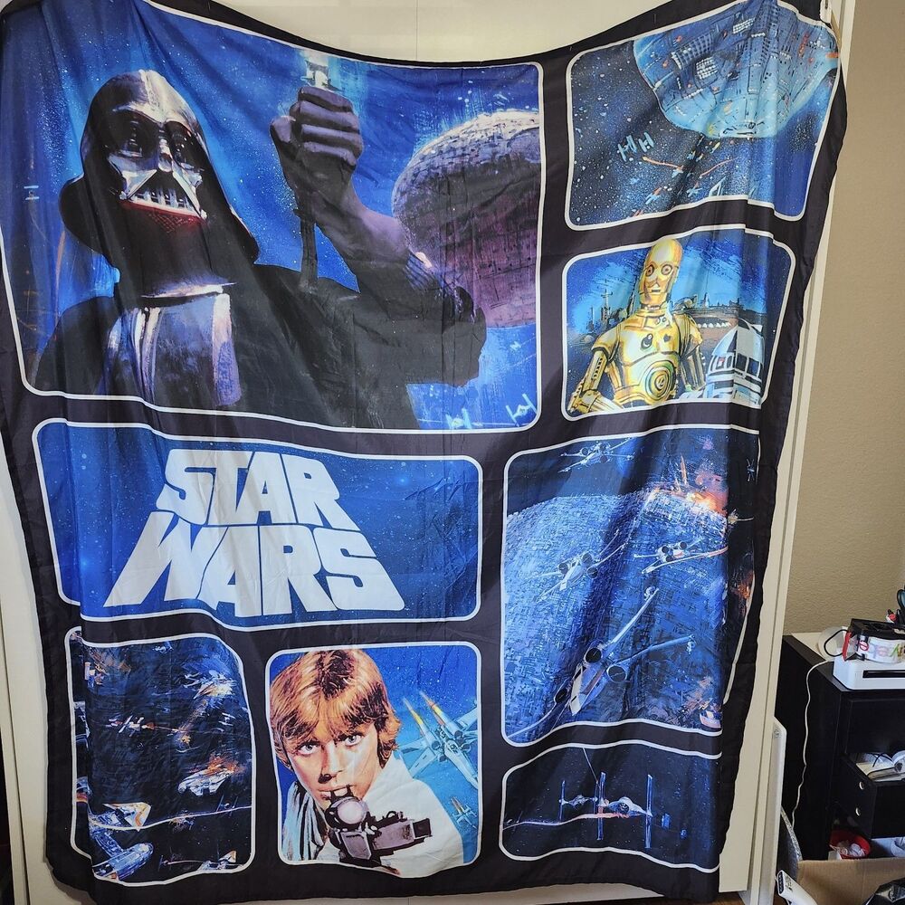 Jay Franco Star Wars Classic Saga Fabric Shower Curtain 72x72 & 12 Hooks Set